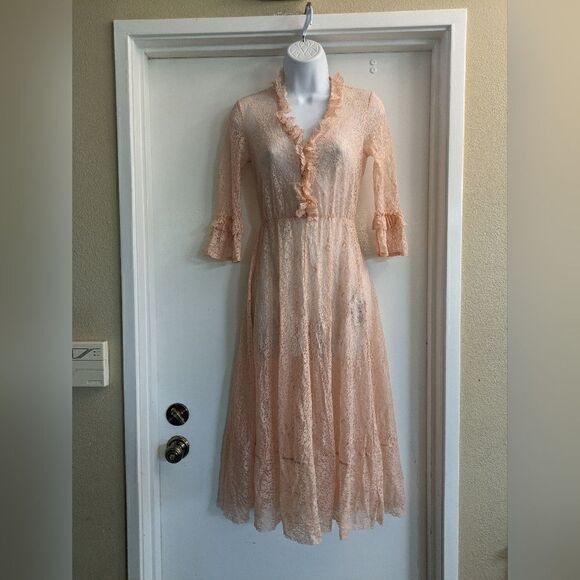 Maje pink lace dress size 1 - Picture 3 of 14